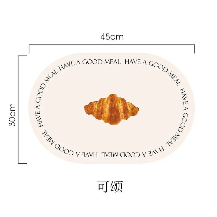 Bread PU Leather Placemat Waterproof Oil-proof Anti-slip Placemat