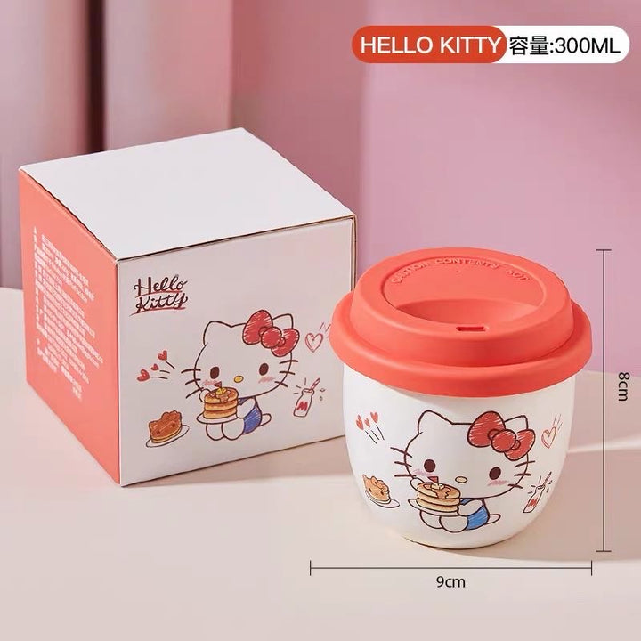 Sanrio Ceramic with Lid Mug Coffee Water Cup Portable Cup