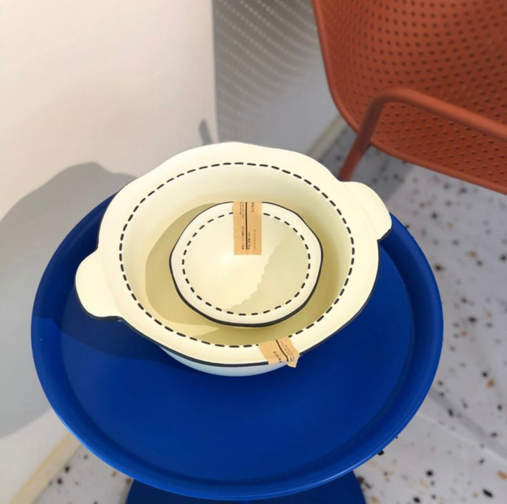 Series Bowl Plate Set Cream Color