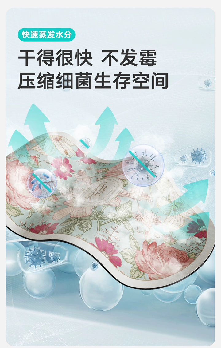 Water Absorbent Anti-slip Foot Mat Water Absorbent Quick Dry Anti-slip