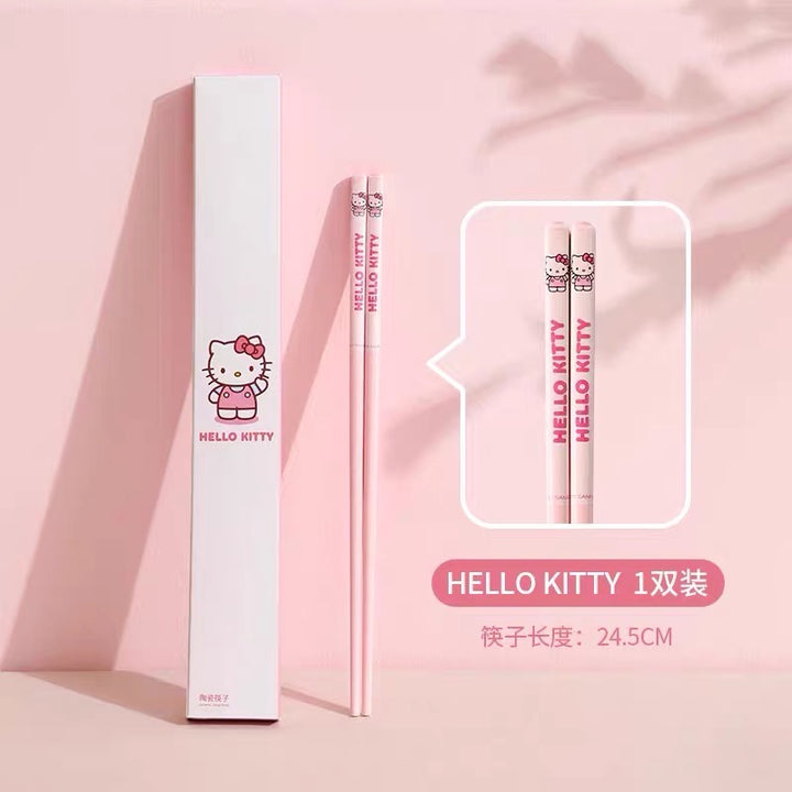 Sanrio Ceramic Chopsticks Antibacterial Anti-mold Anti-slip Chopsticks Individually Packaged