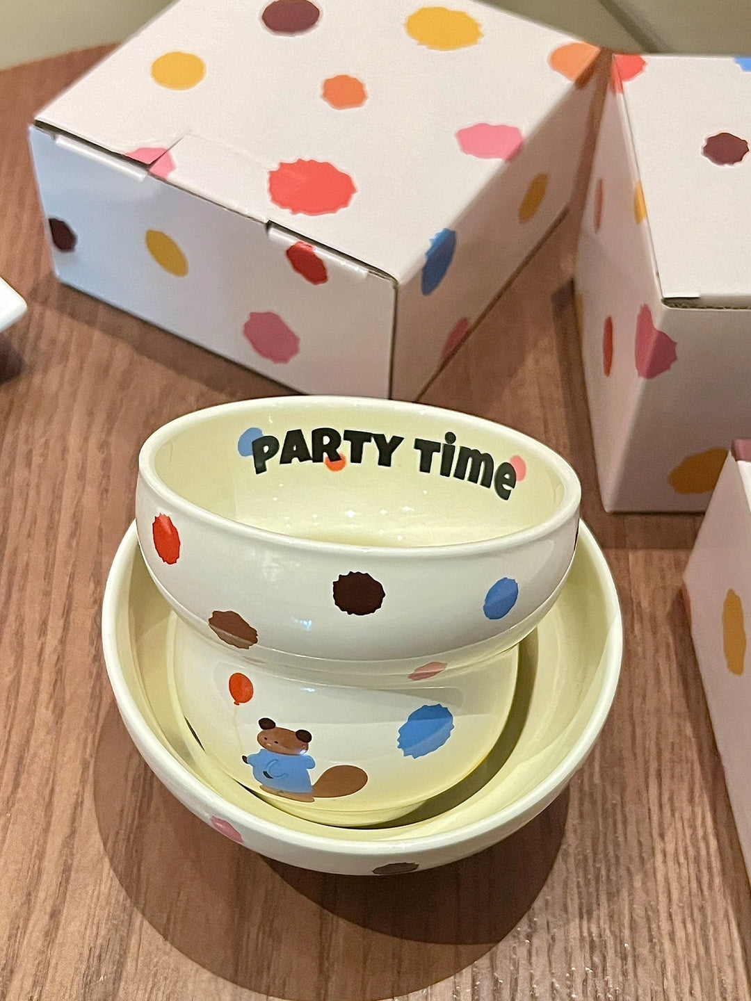 Colorful Bear Ceramic Mug & 5Bowl