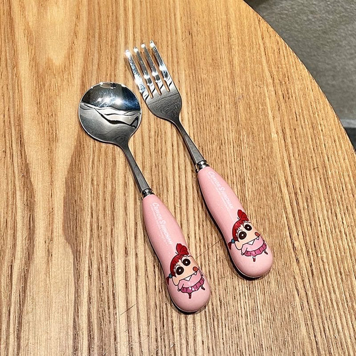 Crayon Shin-chan 304 Stainless Steel Set Soup Spoon Fork