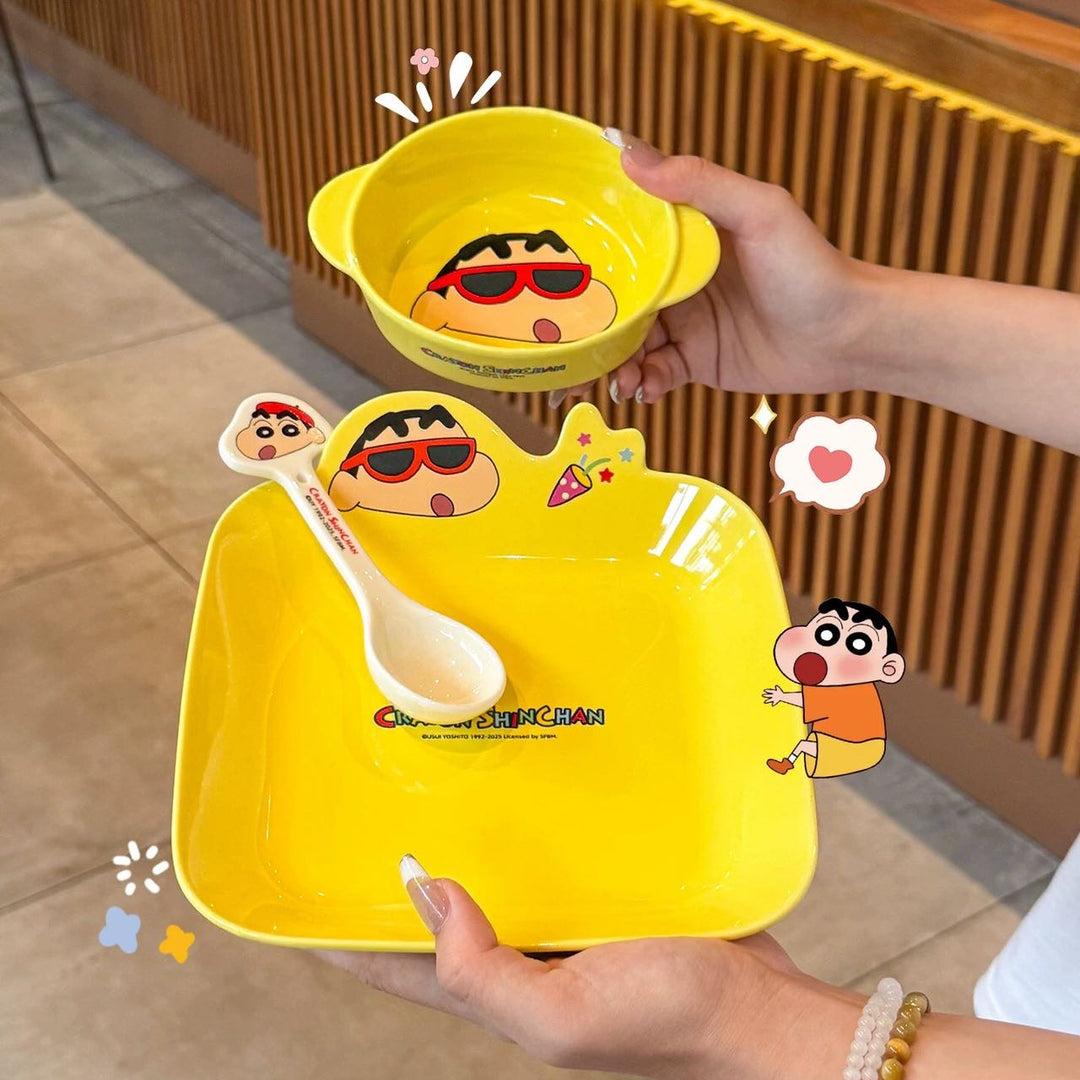 Crayon Shin-chan Ceramic Tableware Set Bowl Plate Set