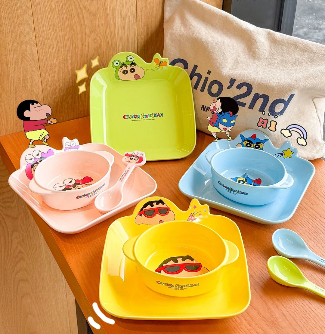 Crayon Shin-chan Ceramic Tableware Set Bowl Plate Set