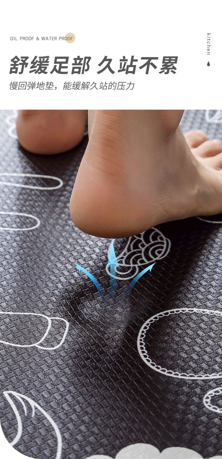 Special Floor Mat Thickened Floor Mat Waterproof Grease Removal Household PUPU Leather Easy Care Anti-slip Foot Mat