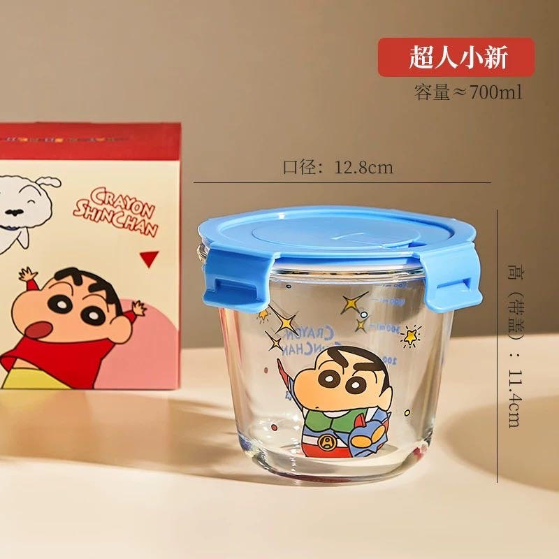 Crayon Shin-chan Glass Lunch Box Compartment Crisper