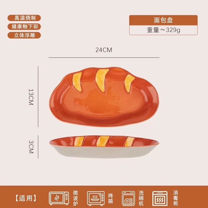 Bread Series Hand-painted Underglaze Ceramic Tableware Set