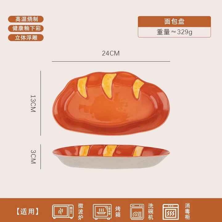 Bread Series Hand-painted Underglaze Ceramic Tableware Set