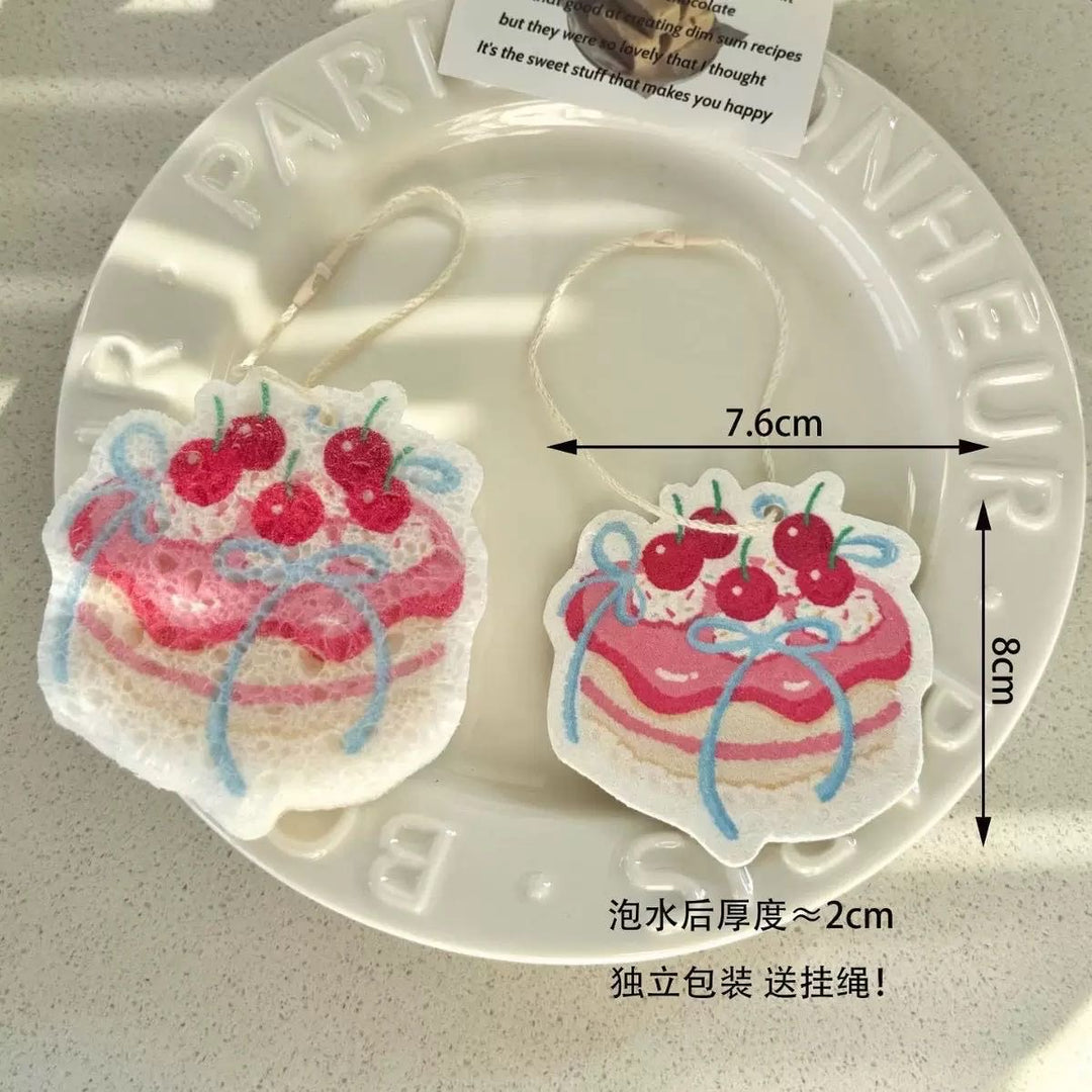 Bear 1 Set 4 Wood Pulp Sponge Bowl Scouring Pad