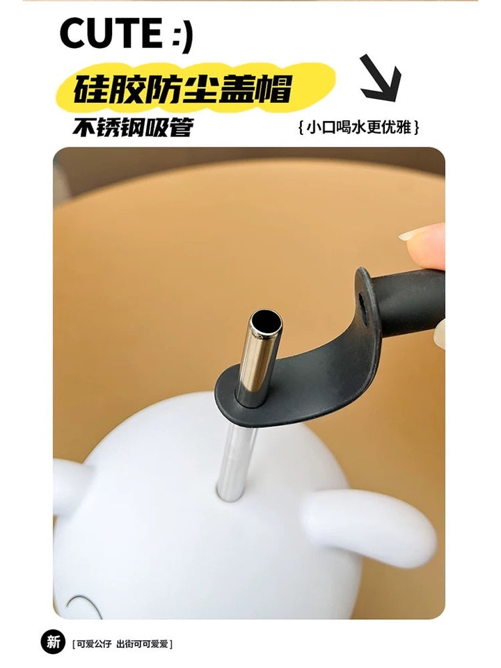 Crayon Shin-chan Series Stainless Steel Thermos Cup Keep Warm Keep Cold Ice Cup 600ml Straw