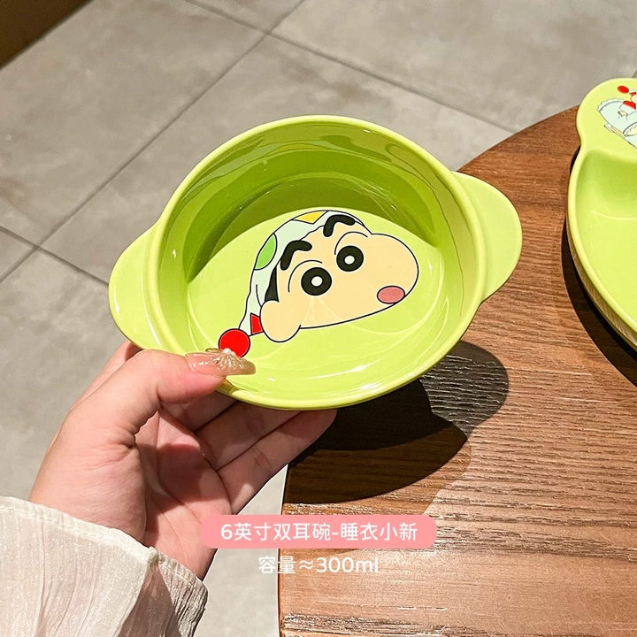 Crayon Shin-chan Ceramic Tableware Set Bowl Plate Set