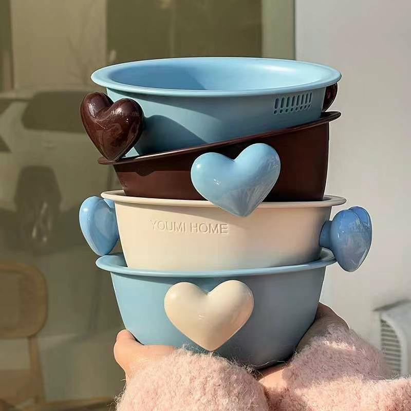 Dishwasher Drain Basket New Dopamine Thickened Drain Basket Washing Basin Fruit Snack Small