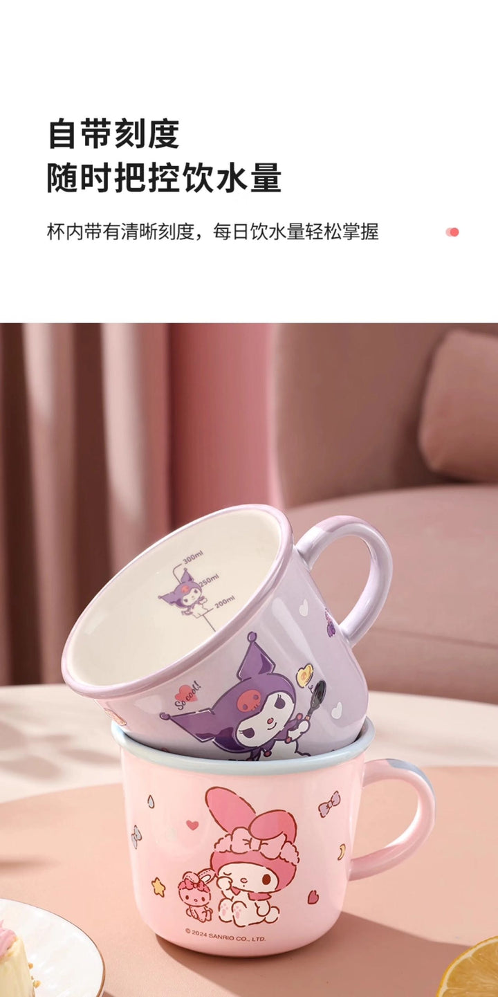 Sanrio Hello Kitty Ceramic Breakfast Cup Water Cup with Scale