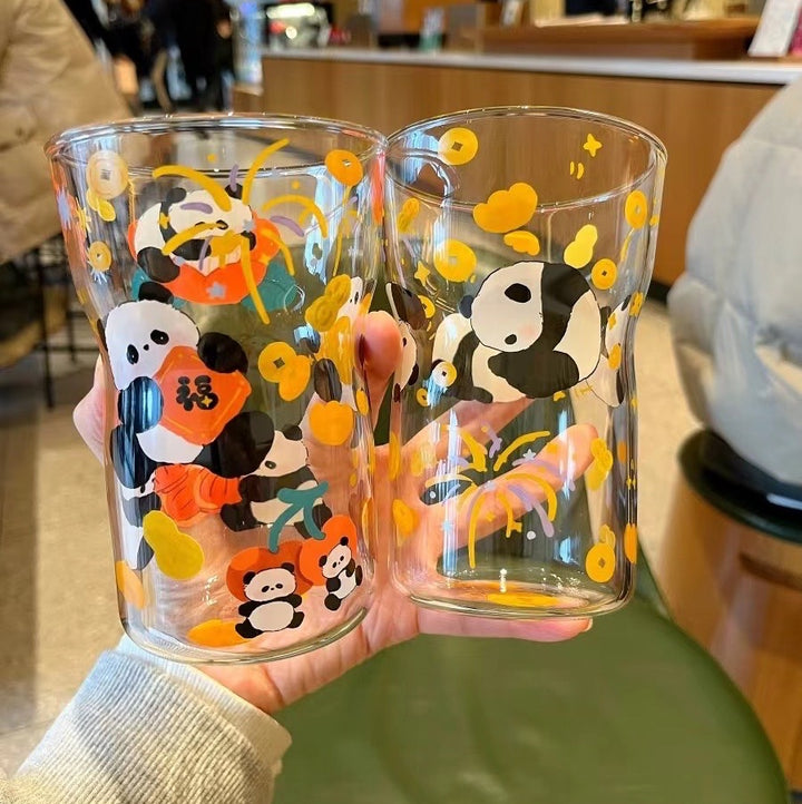 Panda Glass Cup 500ml