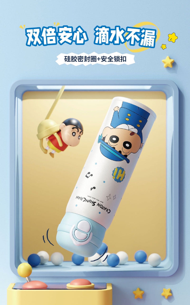 Crayon Shin-chan Dual-drink Cup Straw Cup 316 Stainless Steel Thermos Cup Portable Straw Cup Upgraded
