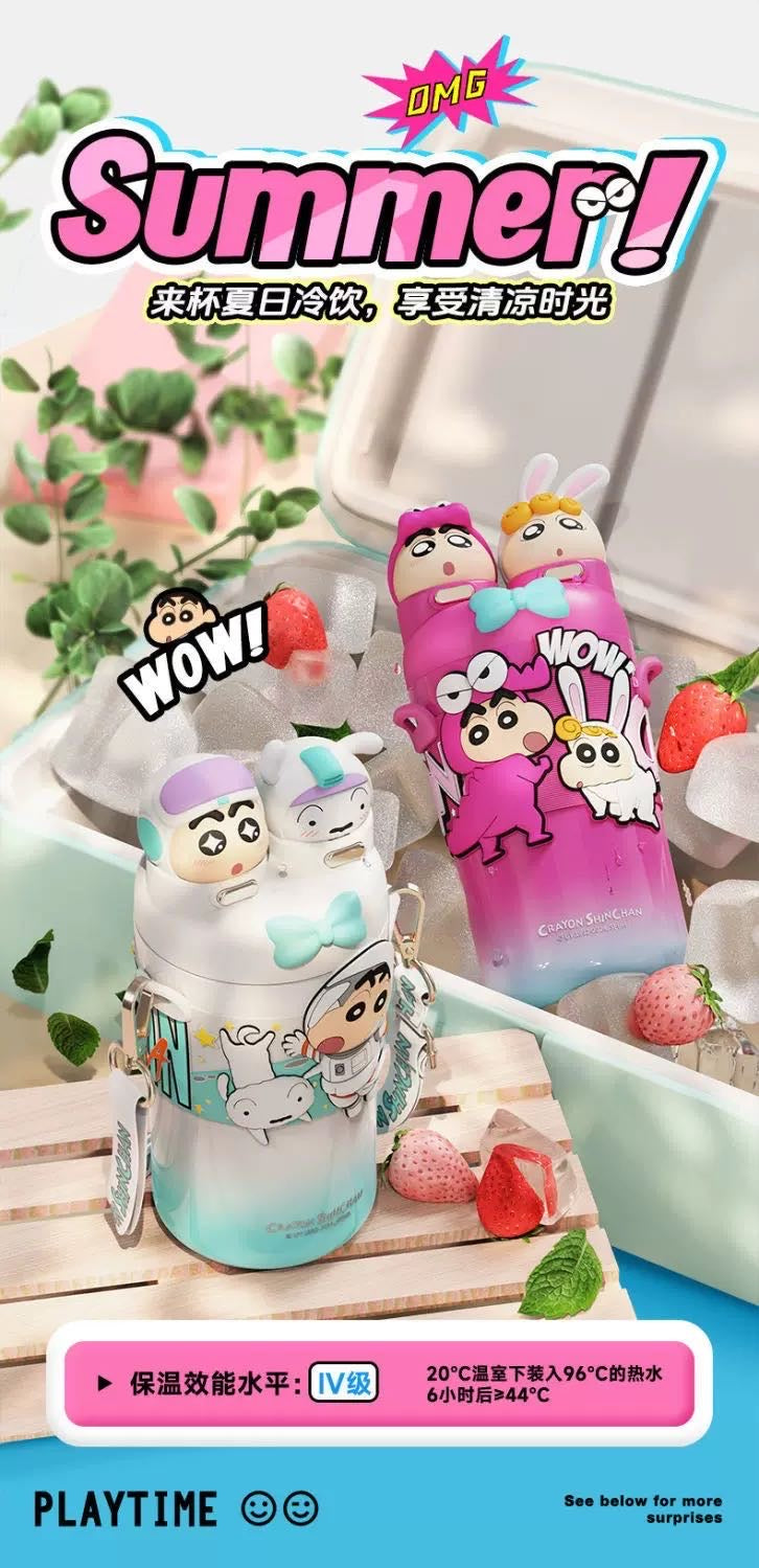 Classic Action Kamen Crayon Shin-chan Thermos Cup 316 Stainless Steel