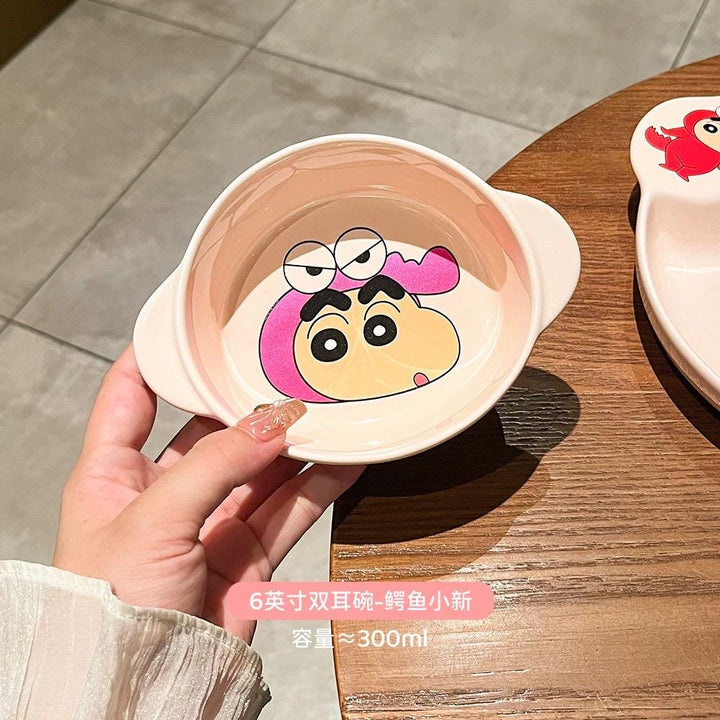 Crayon Shin-chan Ceramic Tableware Set Bowl Plate Set