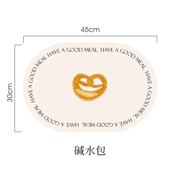 Bread PU Leather Placemat Waterproof Oil-proof Anti-slip Placemat