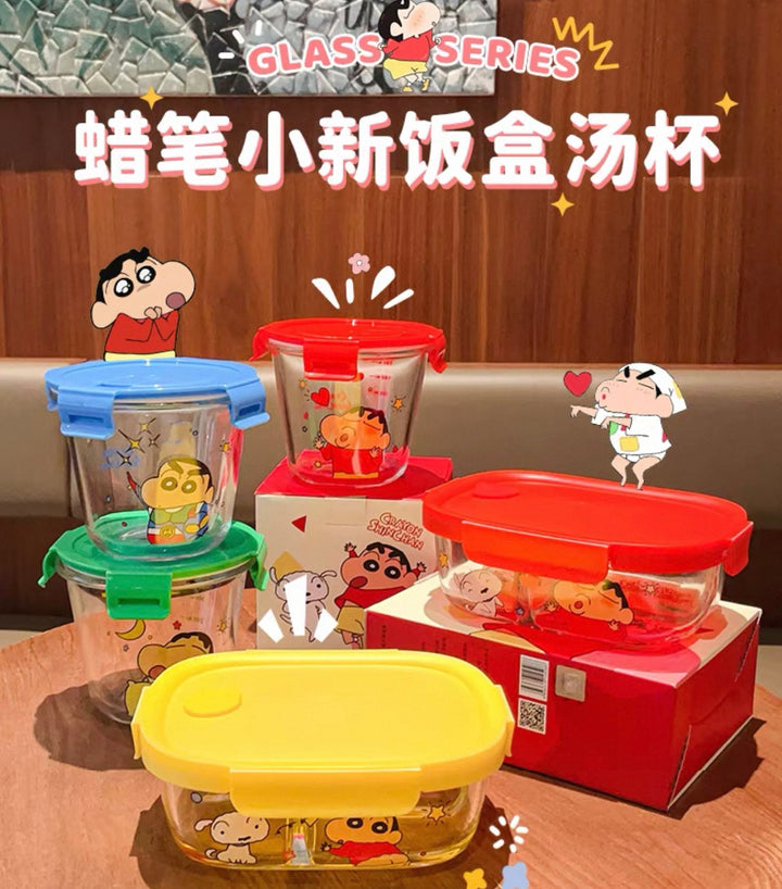 Crayon Shin-chan Glass Lunch Box Compartment Crisper