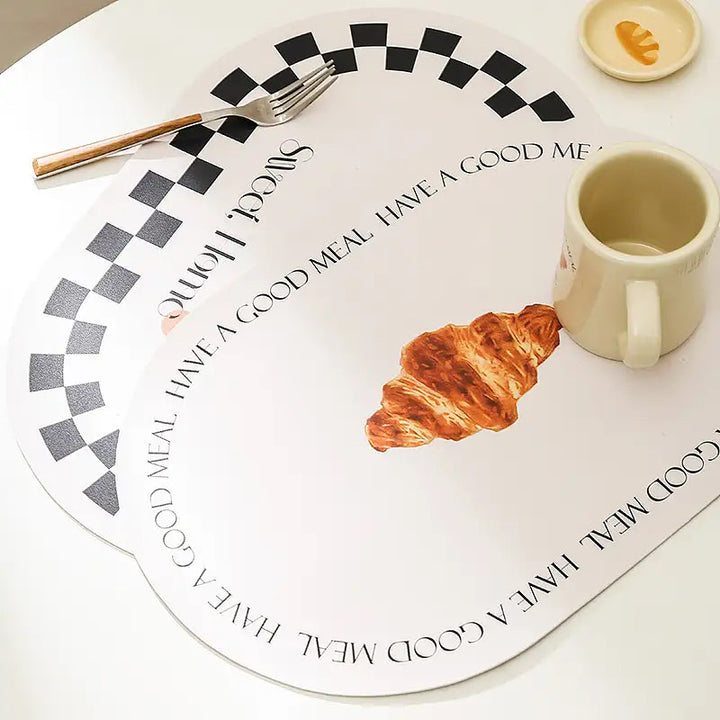 Bread PU Leather Placemat Waterproof Oil-proof Anti-slip Placemat