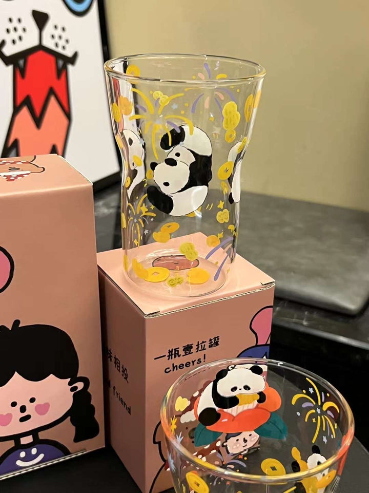 Panda Glass Cup 500ml