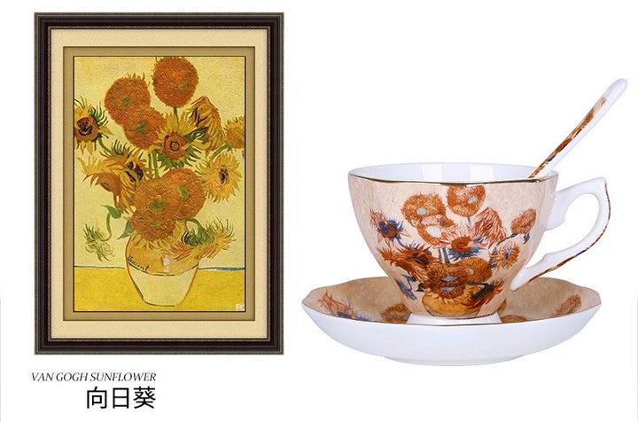 Van Gogh Bone China Cup Saucer Set Various Styles Available
