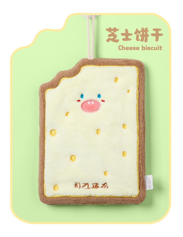 Hanging Hand Towel Bread Series Thickened Water Absorbent Coral Fleece Towel 1 Set 4