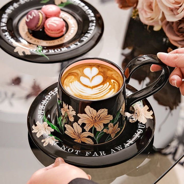Series Vintage Coffee Cup Saucer Set Exquisite Mug