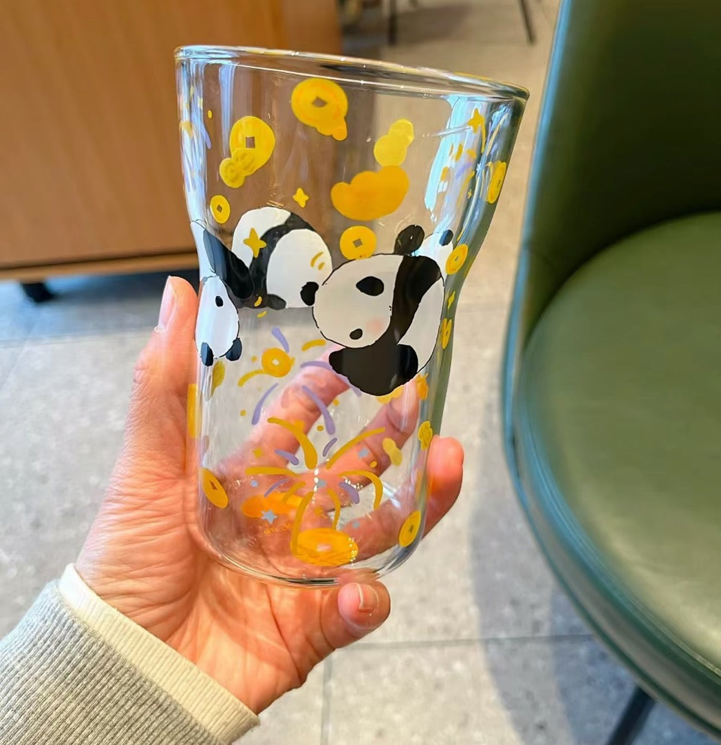 Panda Glass Cup 500ml