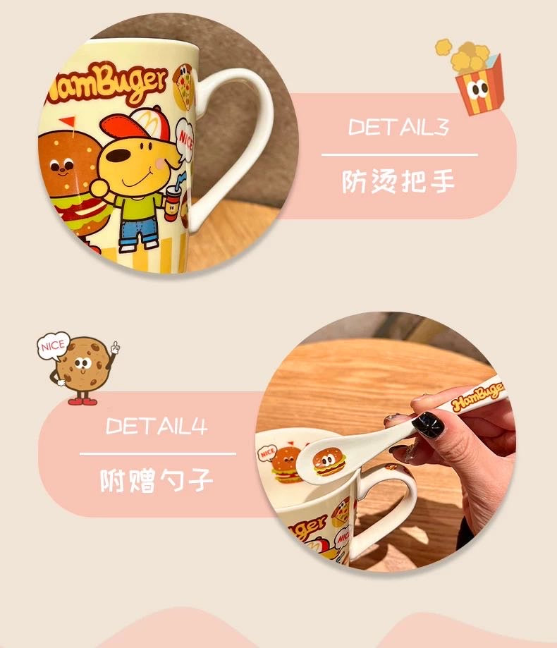 keir Burger Dog Ceramic Mug Spoon