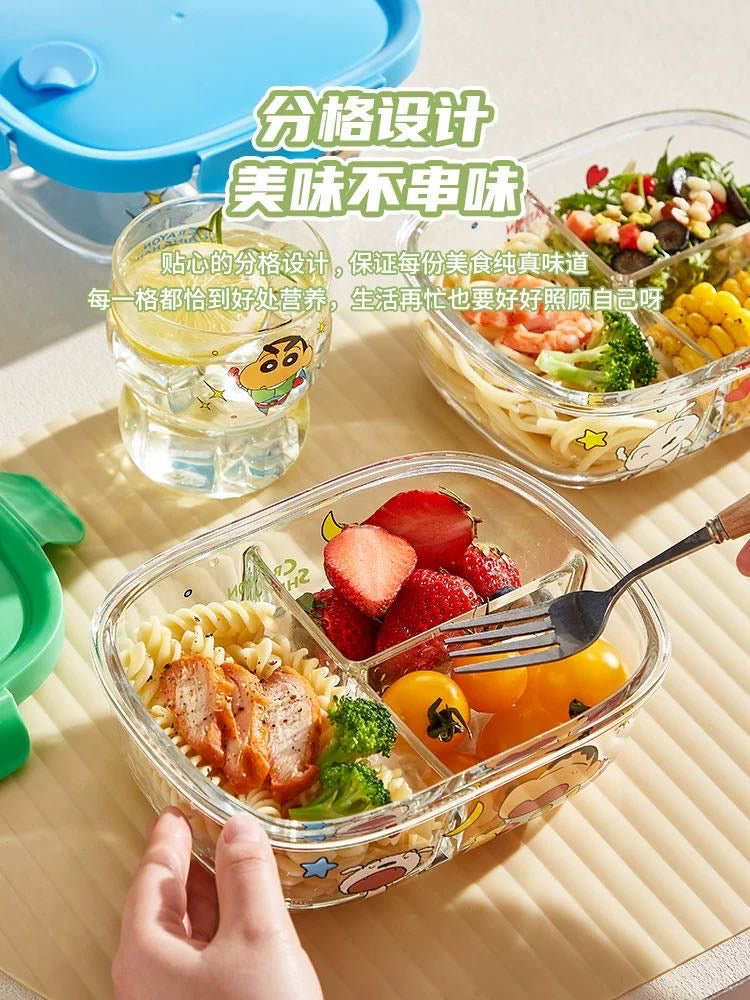 Crayon Shin-chan Glass Lunch Box Compartment Crisper