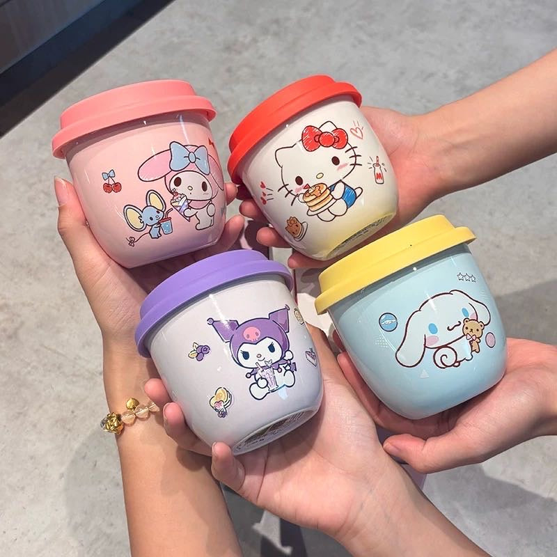 Sanrio Ceramic with Lid Mug Coffee Water Cup Portable Cup