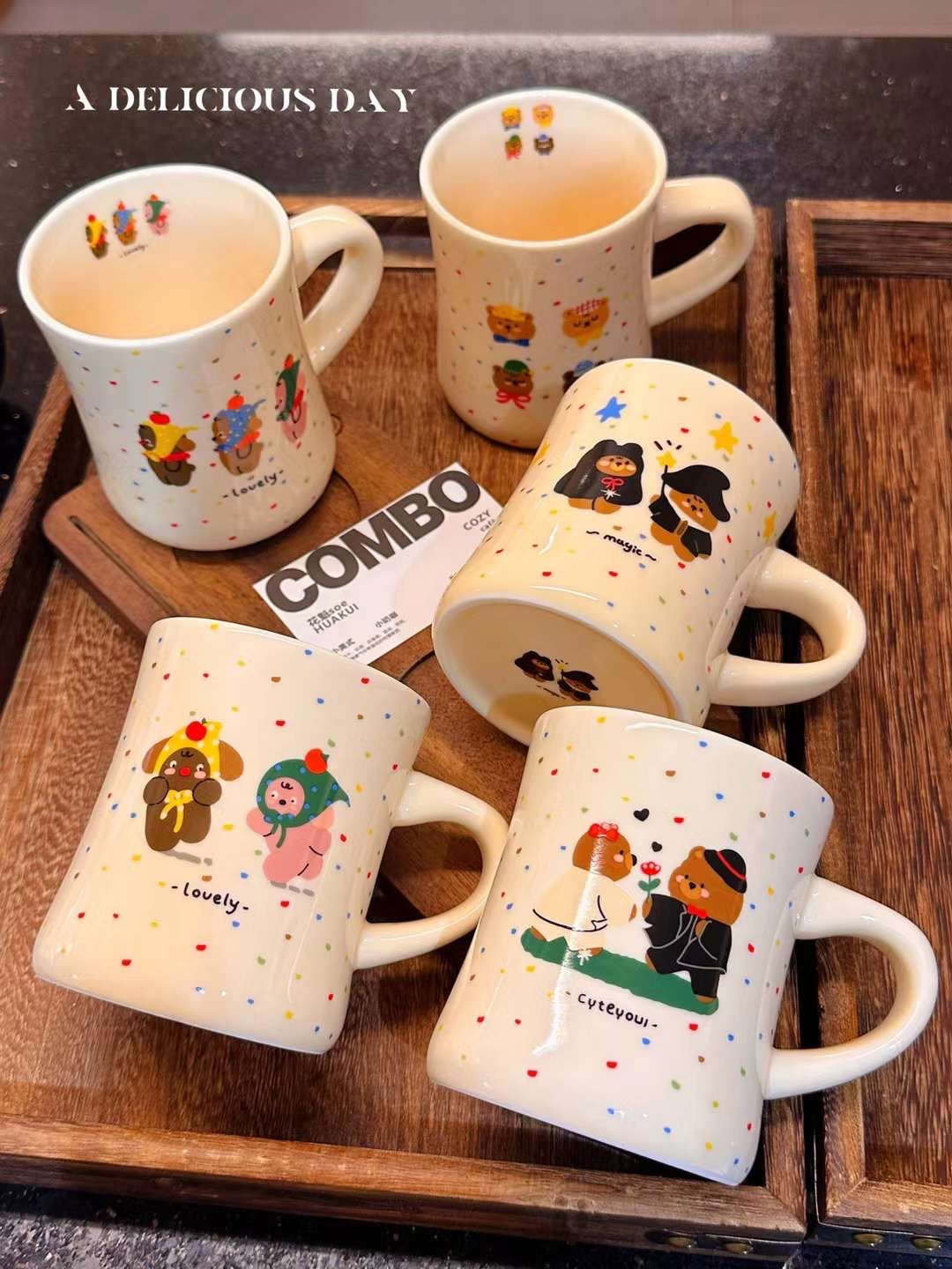Polka Dot Bear Polka Dot Ceramic Mug 400ml