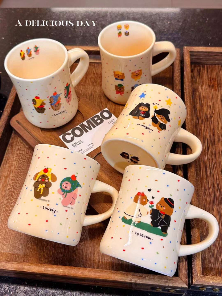 Polka Dot Bear Polka Dot Ceramic Mug 400ml