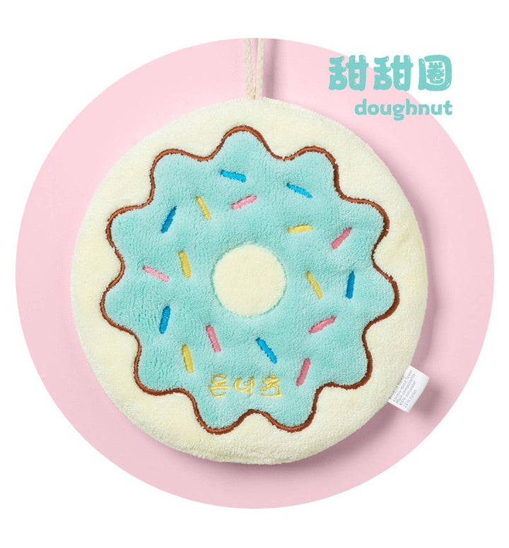 Hanging Hand Towel Bread Series Thickened Water Absorbent Coral Fleece Towel 1 Set 4