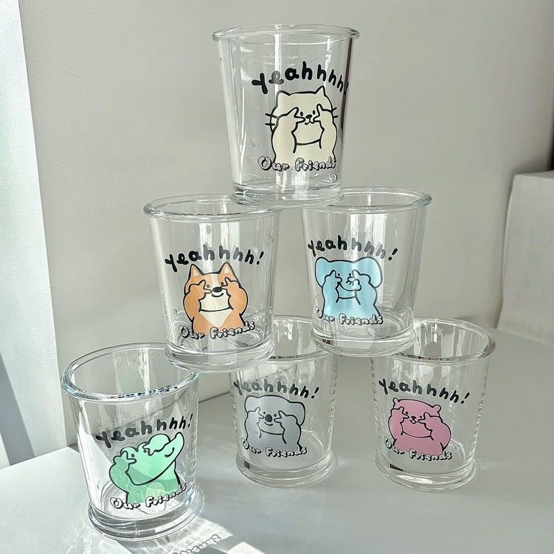Series Cute Animal Glass Cup Healing Glass Cup