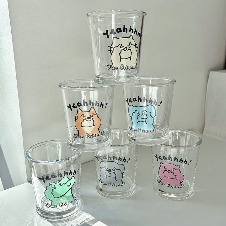 Series Cute Animal Glass Cup Healing Glass Cup